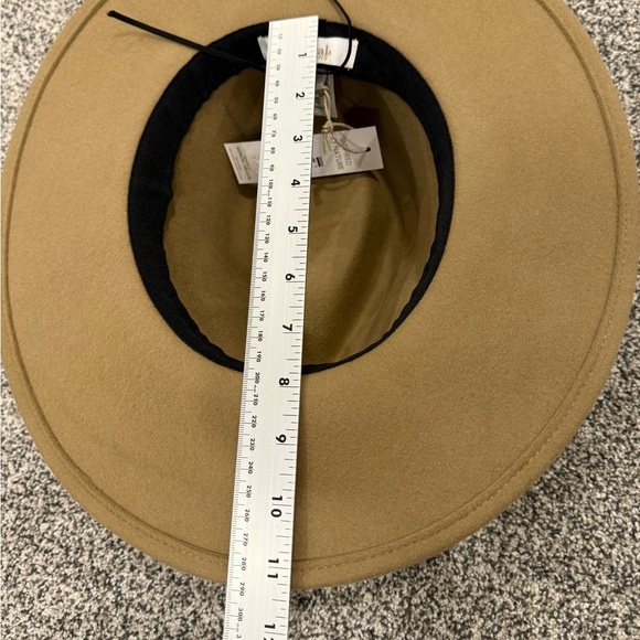 Natural Reflections Wool Felt Tan Wide Brim Hat w/ Patterned Aztec Band Safari - Picture 9 of 9